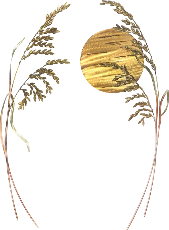 Sea Oats By The Sun Gold Indoor/Outdoor Wall Art