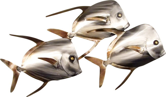 Swim Away Silver Indoor/Outdoor Wall Art