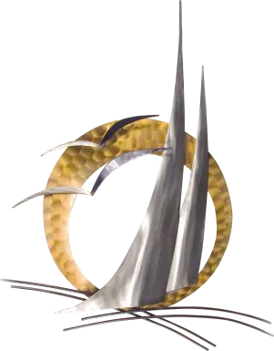 A Sail In The Night Silver Indoor/Outdoor Wall Art