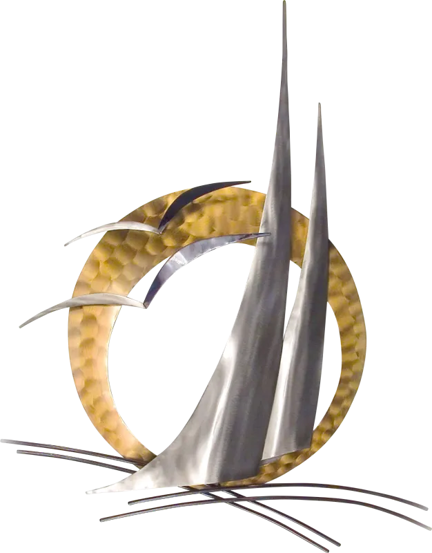 A Sail In The Night Silver Indoor/Outdoor Wall Art