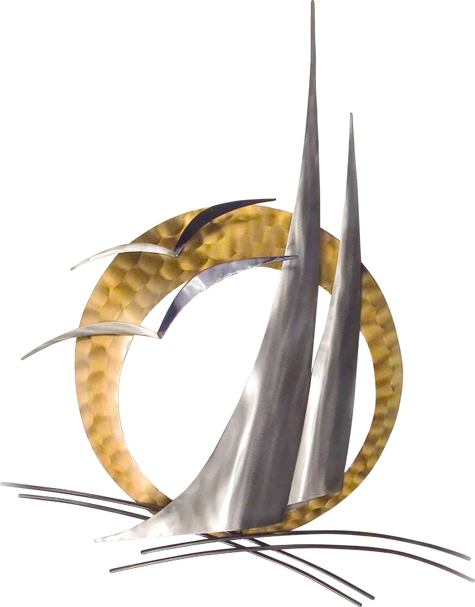 A Sail In The Night Silver Indoor/Outdoor Wall Art