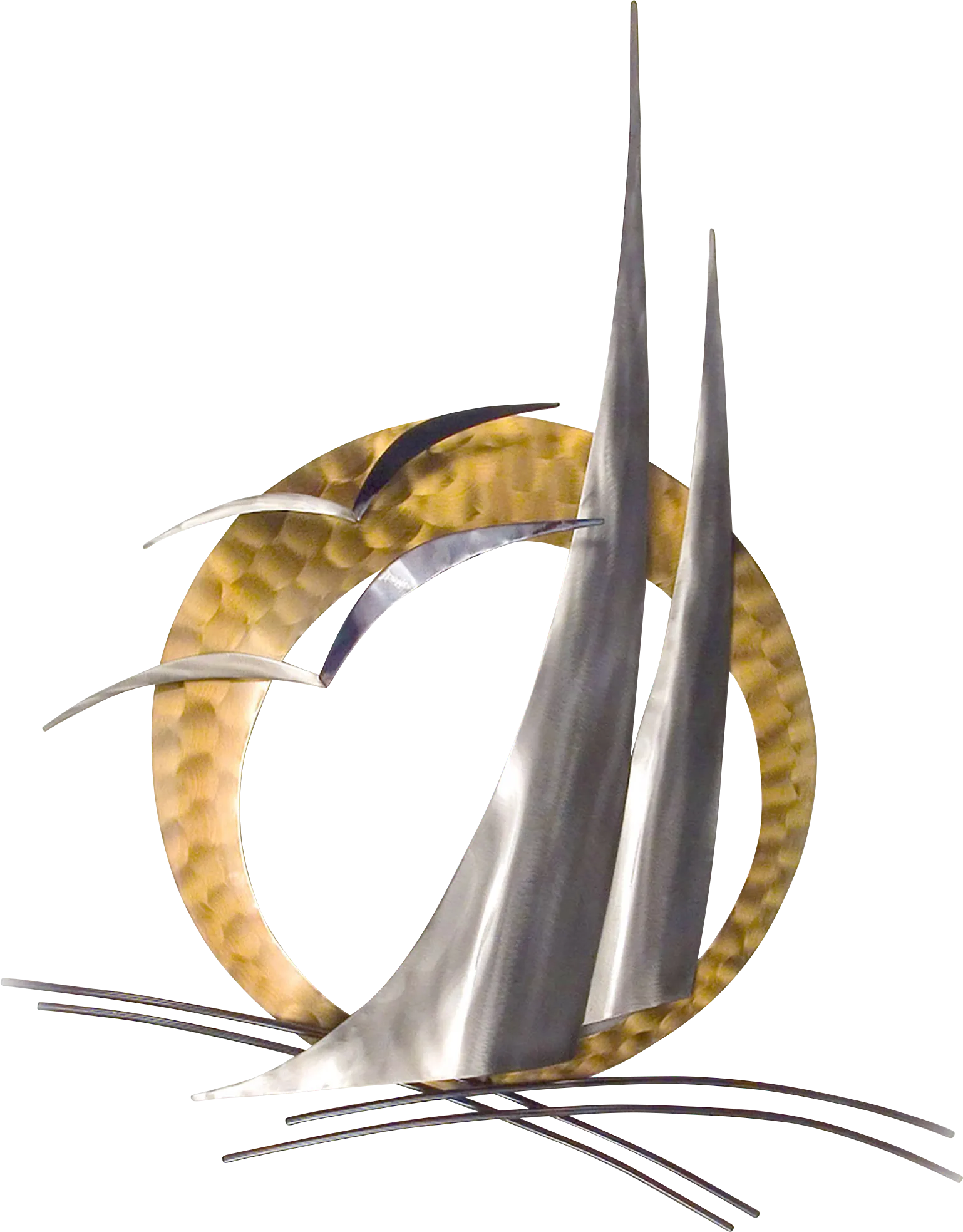 A Sail In The Night Silver Indoor/Outdoor Wall Art - Image 1