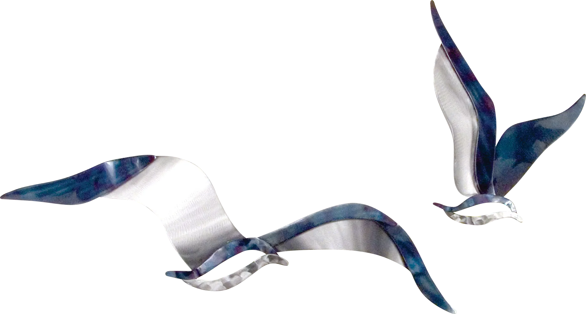 Flying Seagulls Blue Indoor/Outdoor Set of 2 Wall Decor