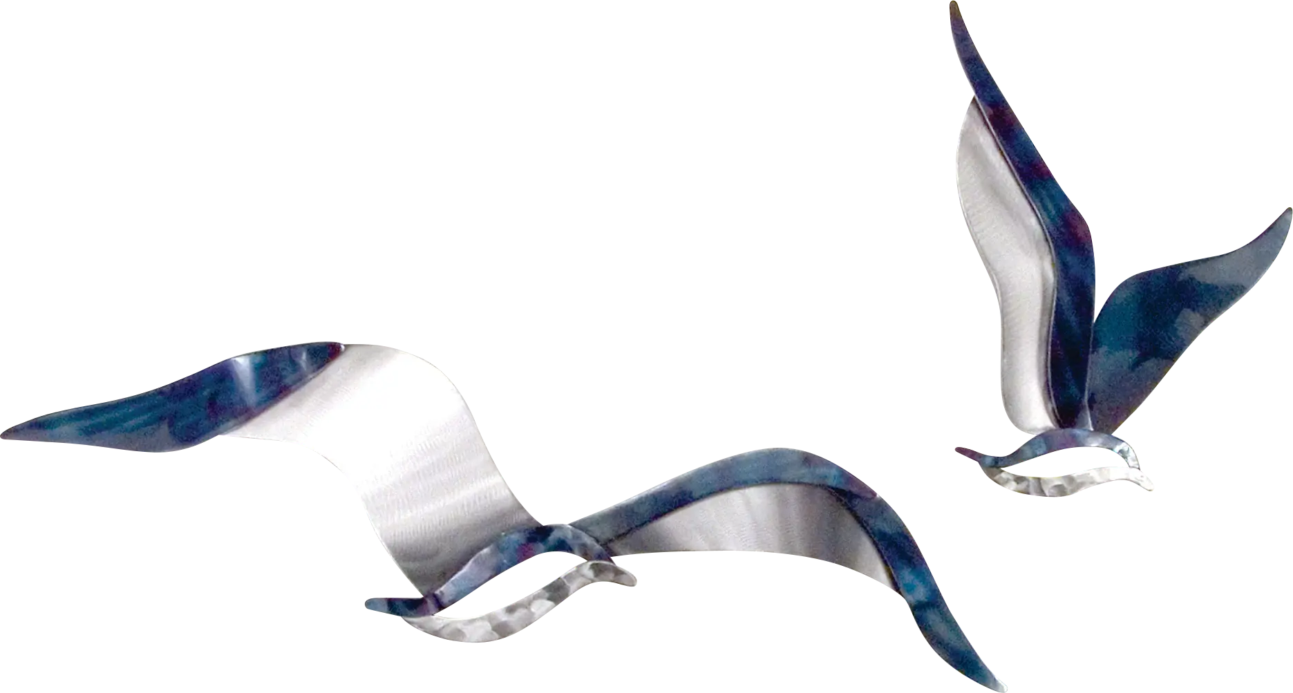 Flying Seagulls Blue Indoor/Outdoor Set of 2 Wall Decor