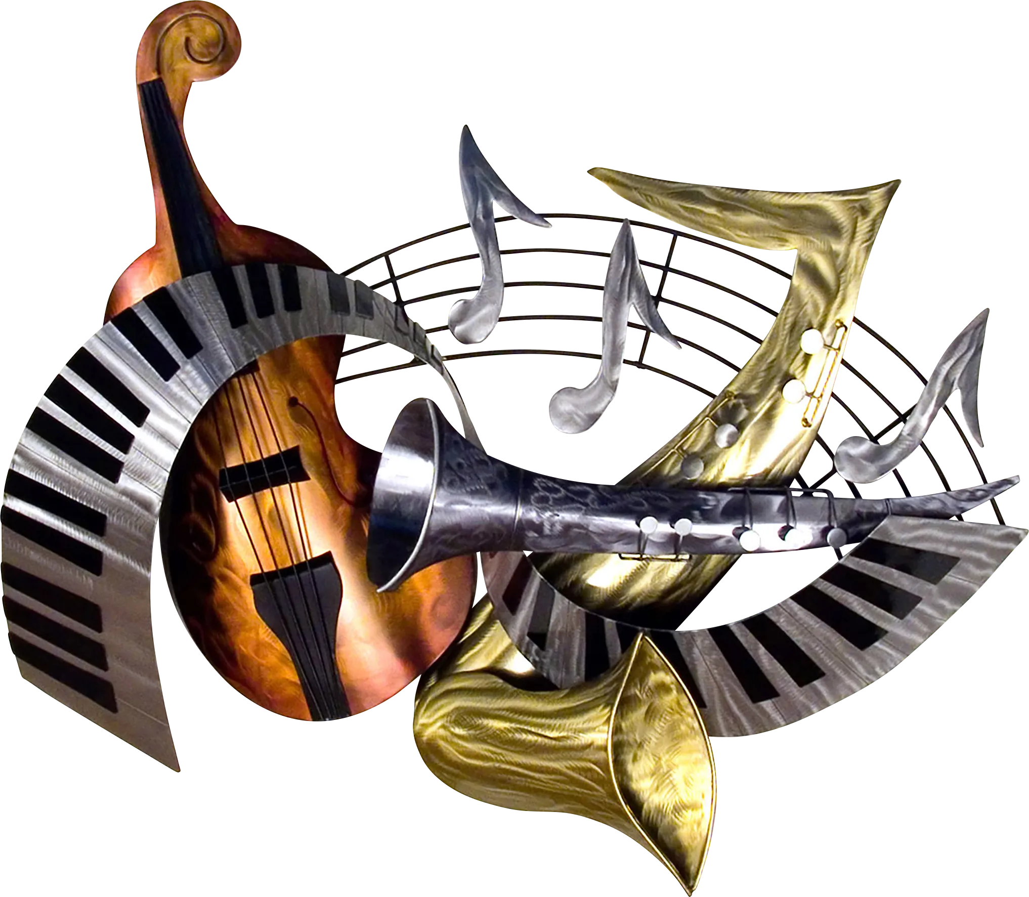 Jazz It Up Silver Indoor/Outdoor Wall Art - Thumbnail - Image 1
