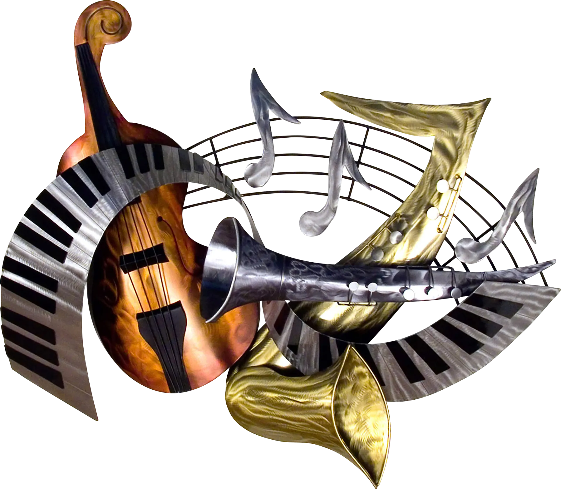 Jazz It Up Silver Indoor/Outdoor Wall Art - Image 1