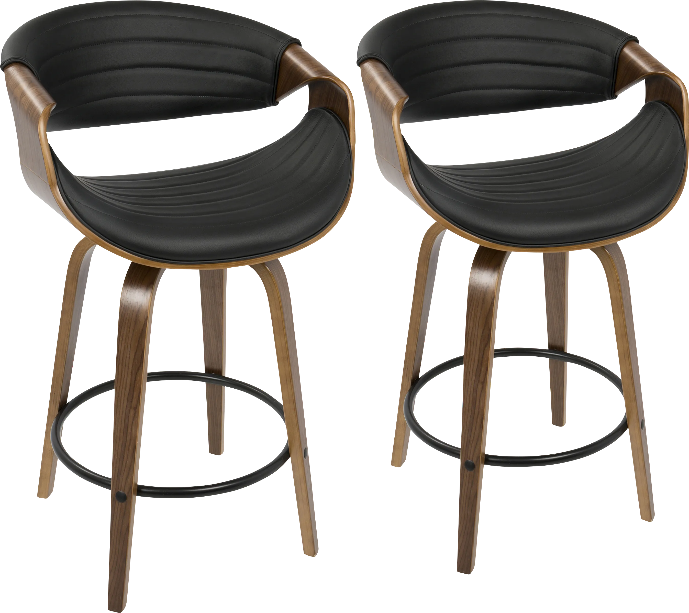 Symphony Place Black Counter Height Swivel Stool (Set of 2) - Thumbnail - Image 1