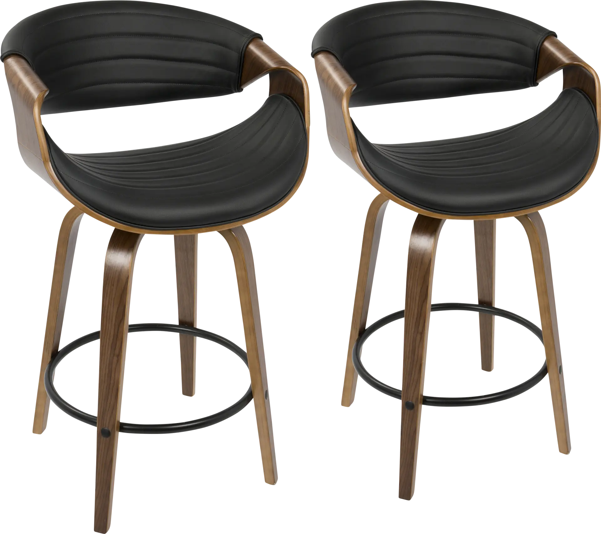 Symphony Place Black Counter Height Swivel Stool (Set of 2)