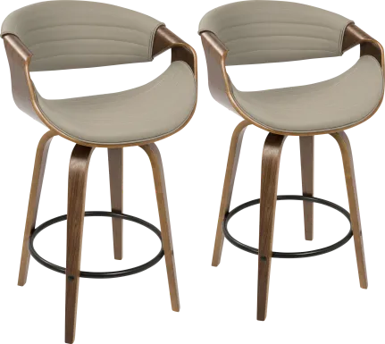 Symphony Place Gray Counter Height Stool (Set of 2)