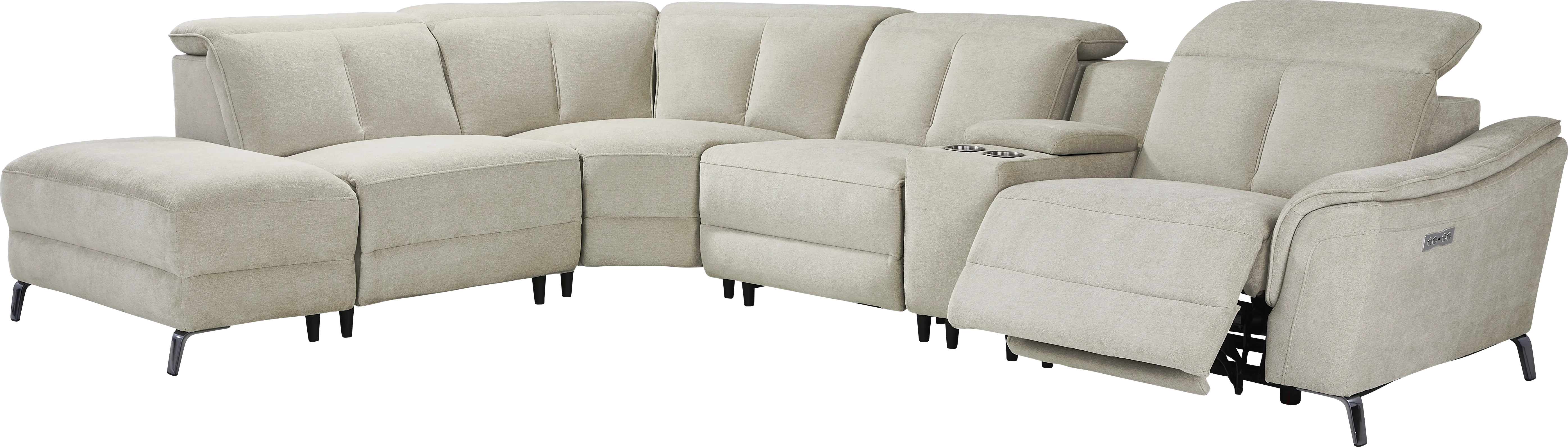 Cavani Gray 6 Pc Dual Power Reclining Sectional - Thumbnail - Image 1