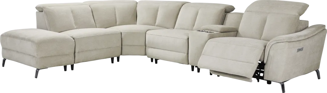 Cavani Gray 6 Pc Dual Power Reclining Sectional