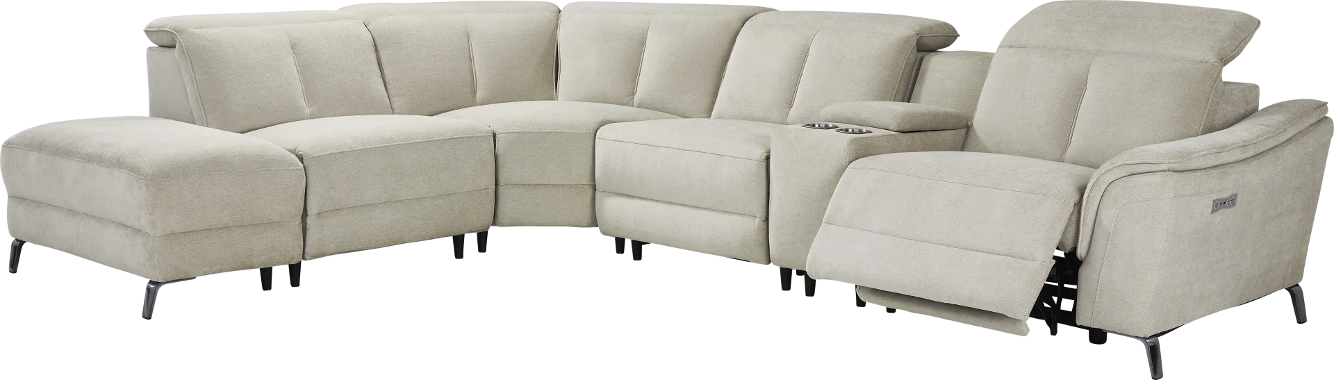 Cavani Gray 6 Pc Dual Power Reclining Sectional - Image 1