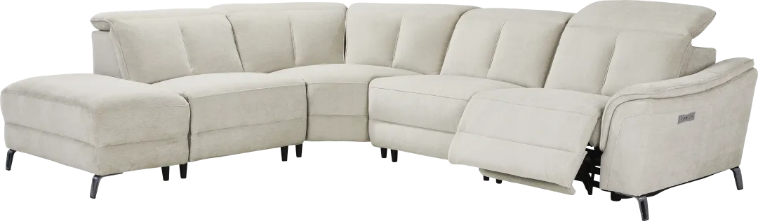 Cavani Gray 5 Pc Dual Power Reclining Sectional