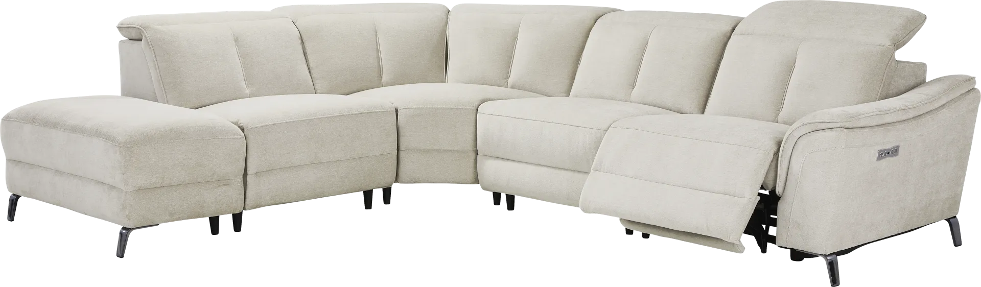 Cavani Gray 5 Pc Dual Power Reclining Sectional