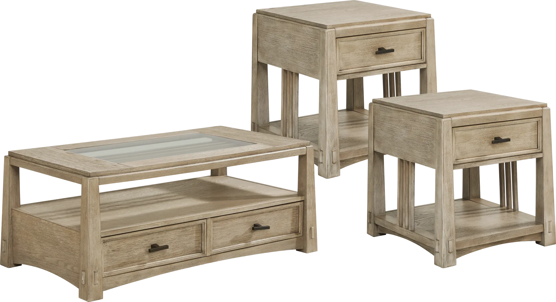 Keaton Natural 3 Pc Table Set - Image 1