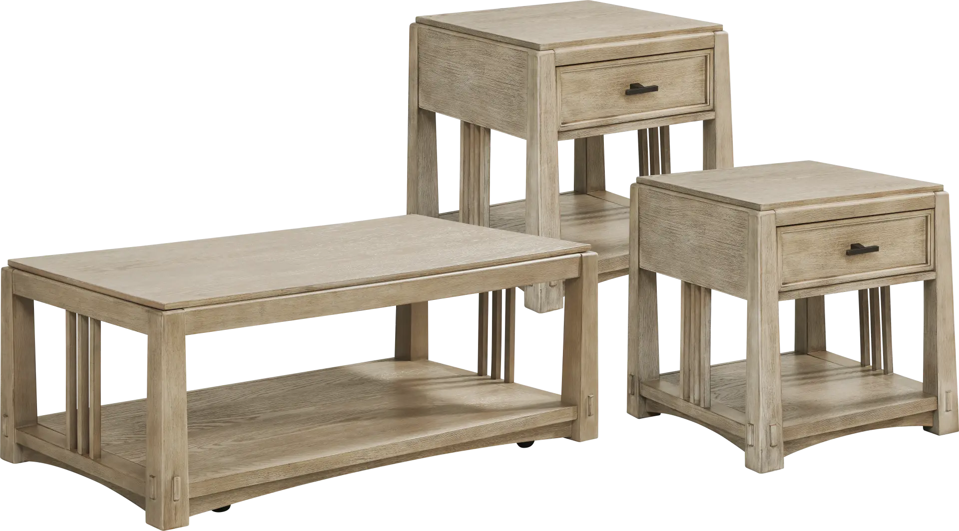 Keaton Natural 3 Pc Table Set