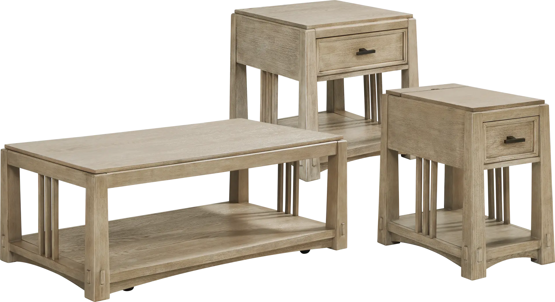 Keaton Natural 3 Pc Table Set