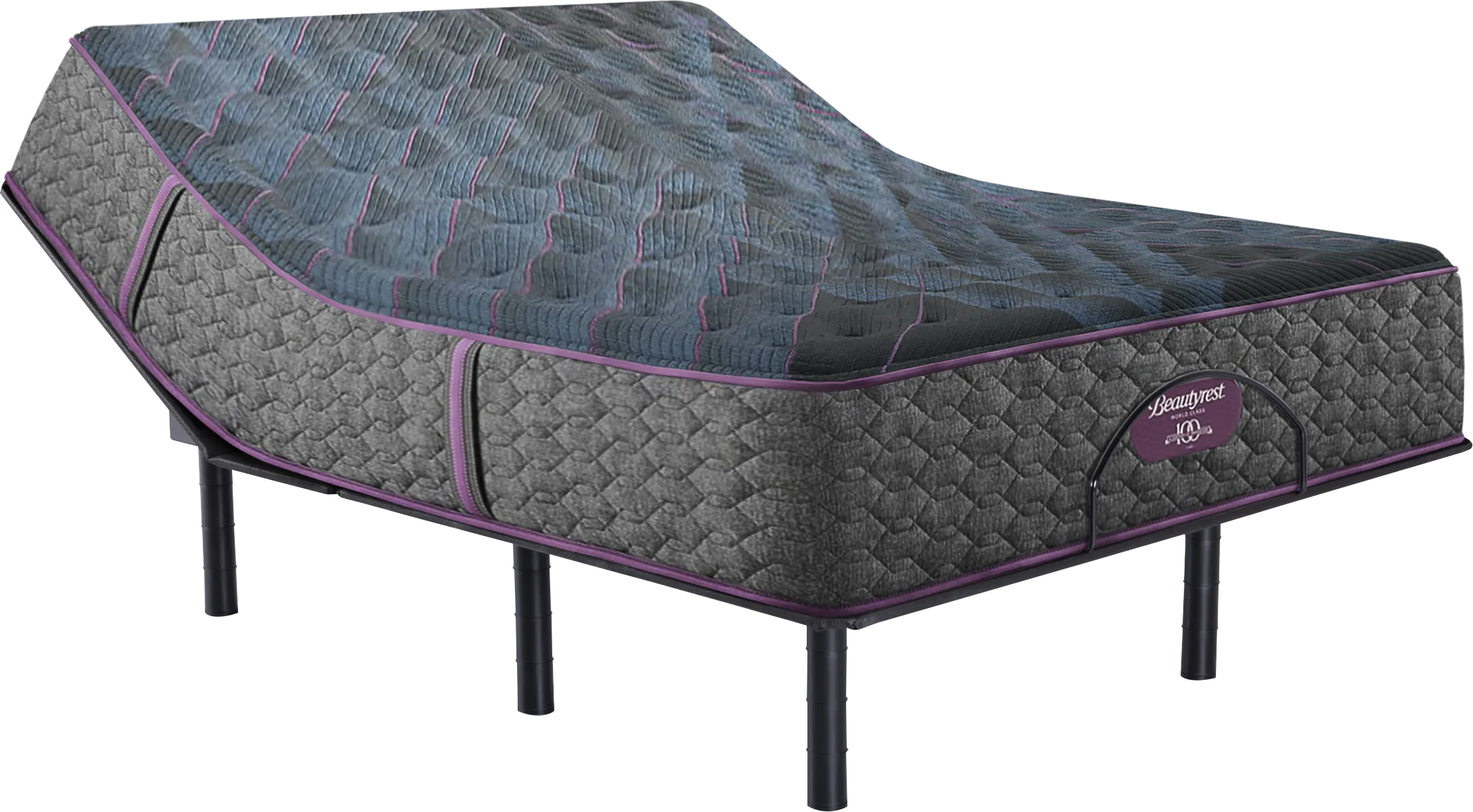 Beautyrest World Class Level Three Plush King Mattress Set with Head Up Only Base - Thumbnail - Image 1