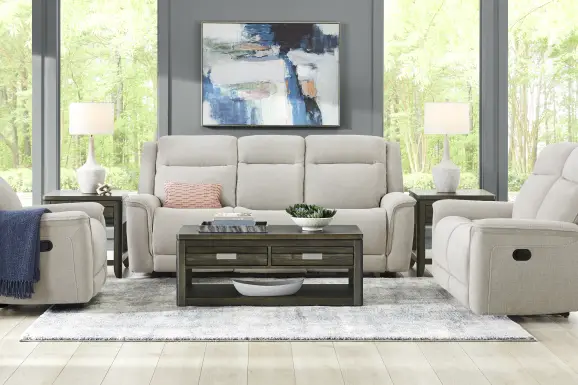 Meadow Park Cement Reclining Sofa