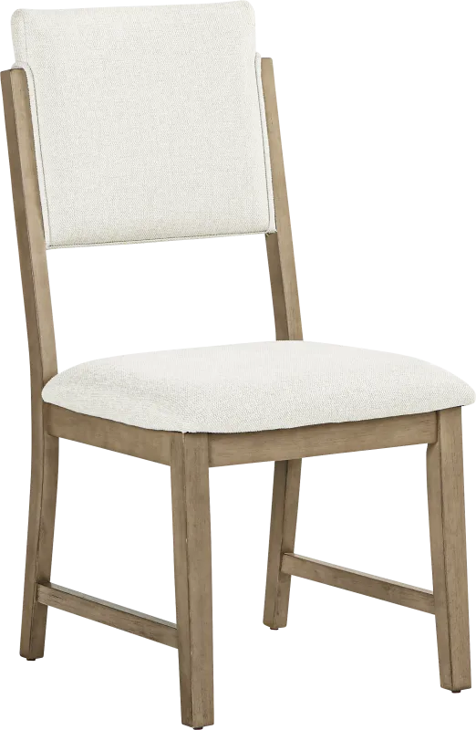 Rosolli Beige Side Chair with Gray Legs