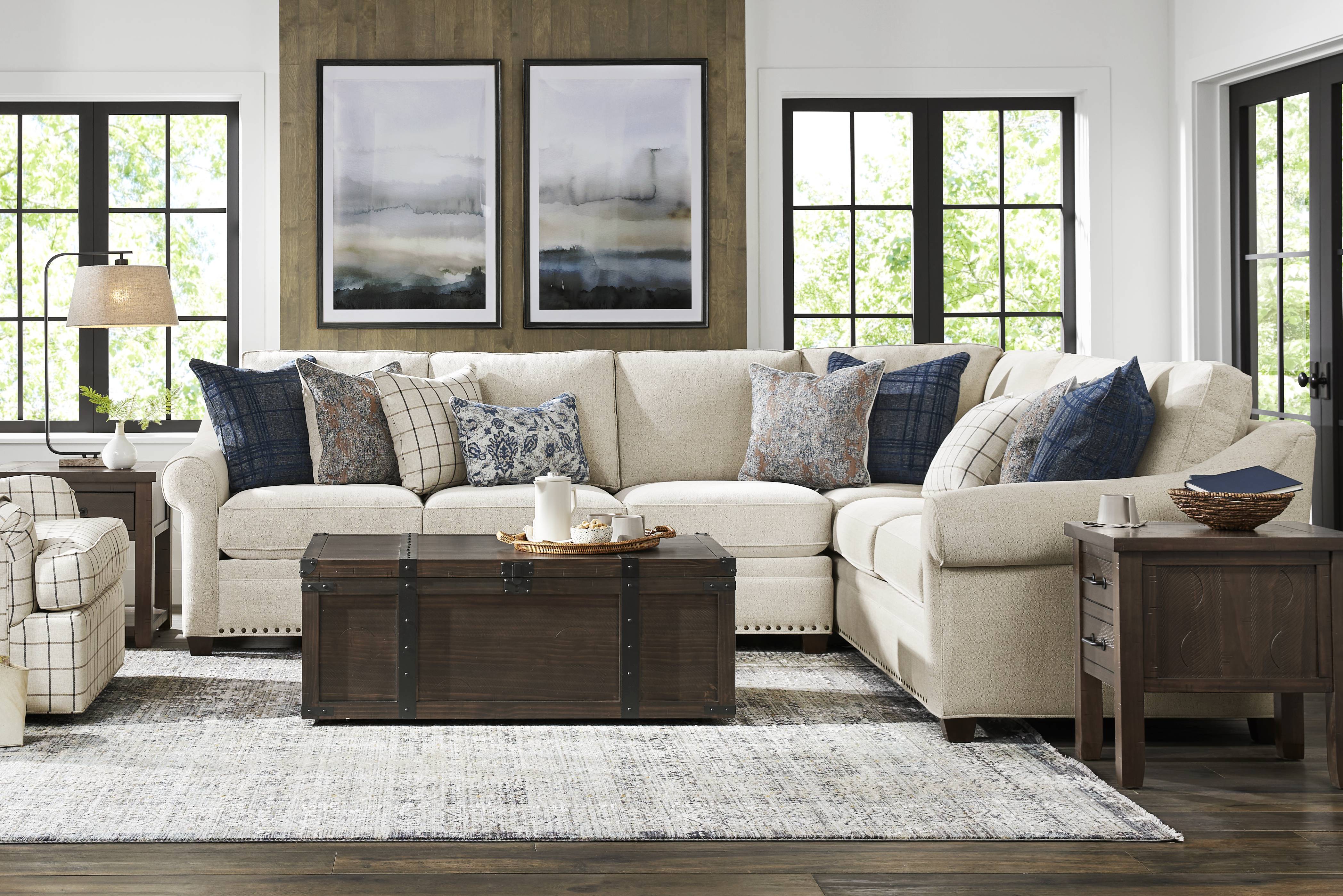 Parkview Beige 2 Pc Gel Foam Sleeper Sectional