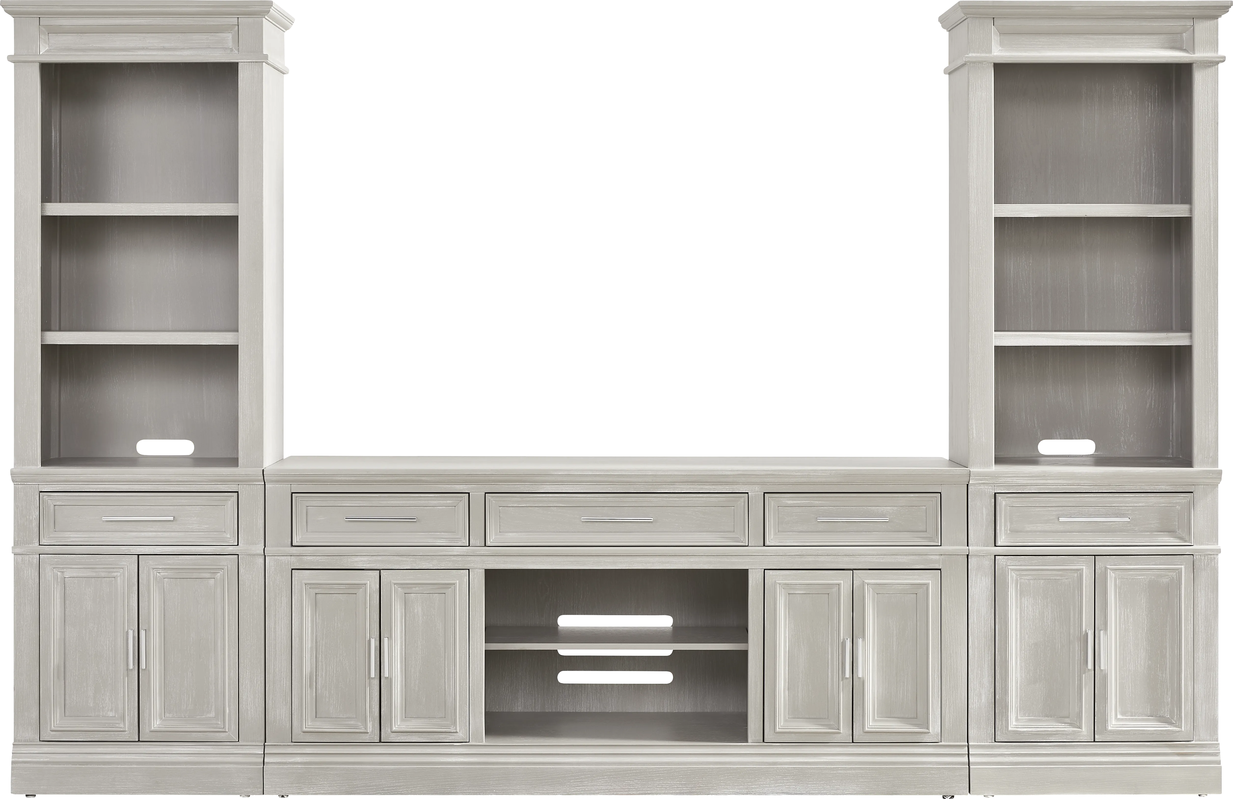 Stephenson Light Gray 3 Pc Wall Unit with 70 in. Console - Thumbnail - Image 1
