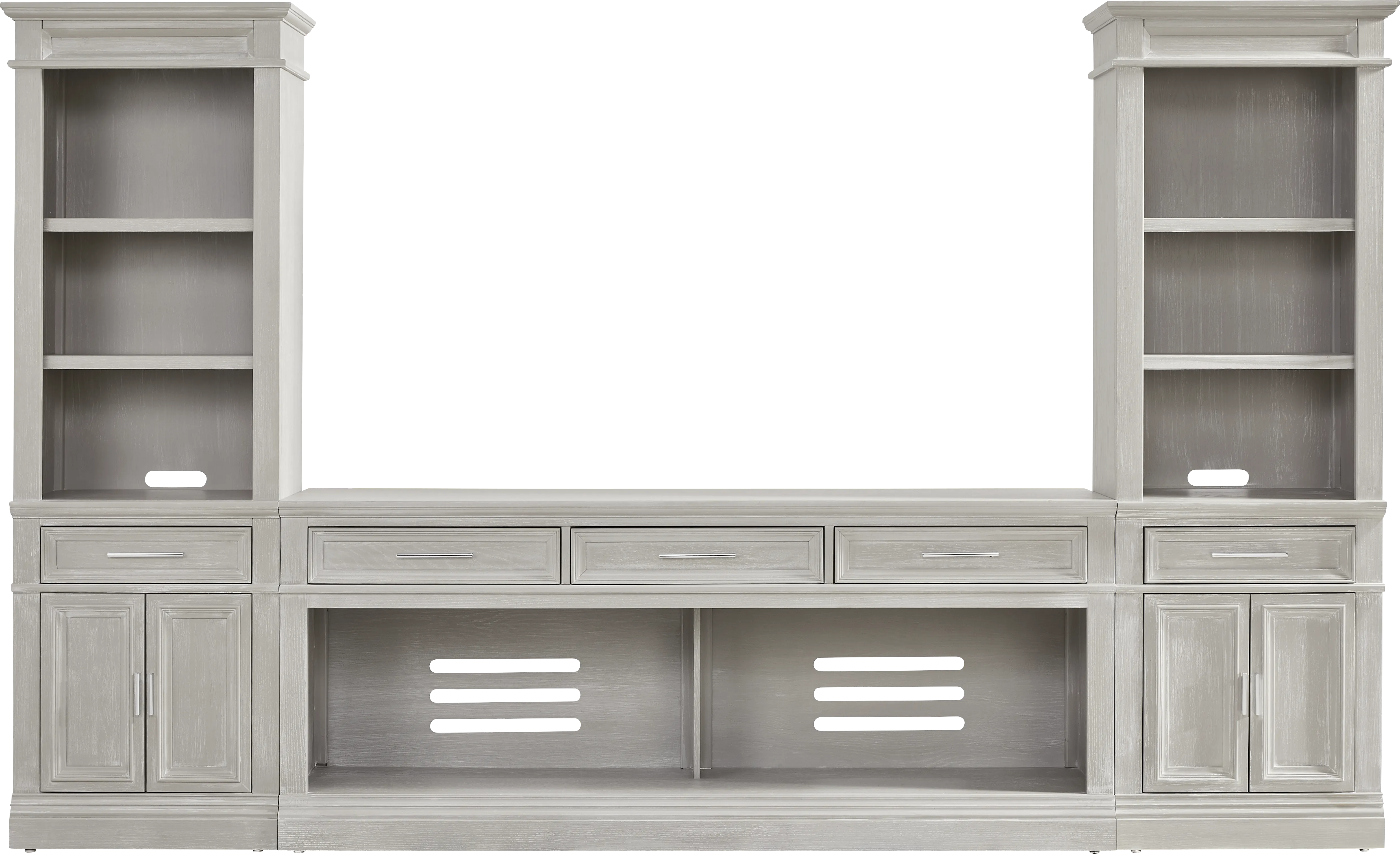 Stephenson Light Gray 3 Pc Wall Unit with 78 in. Console - Thumbnail - Image 1