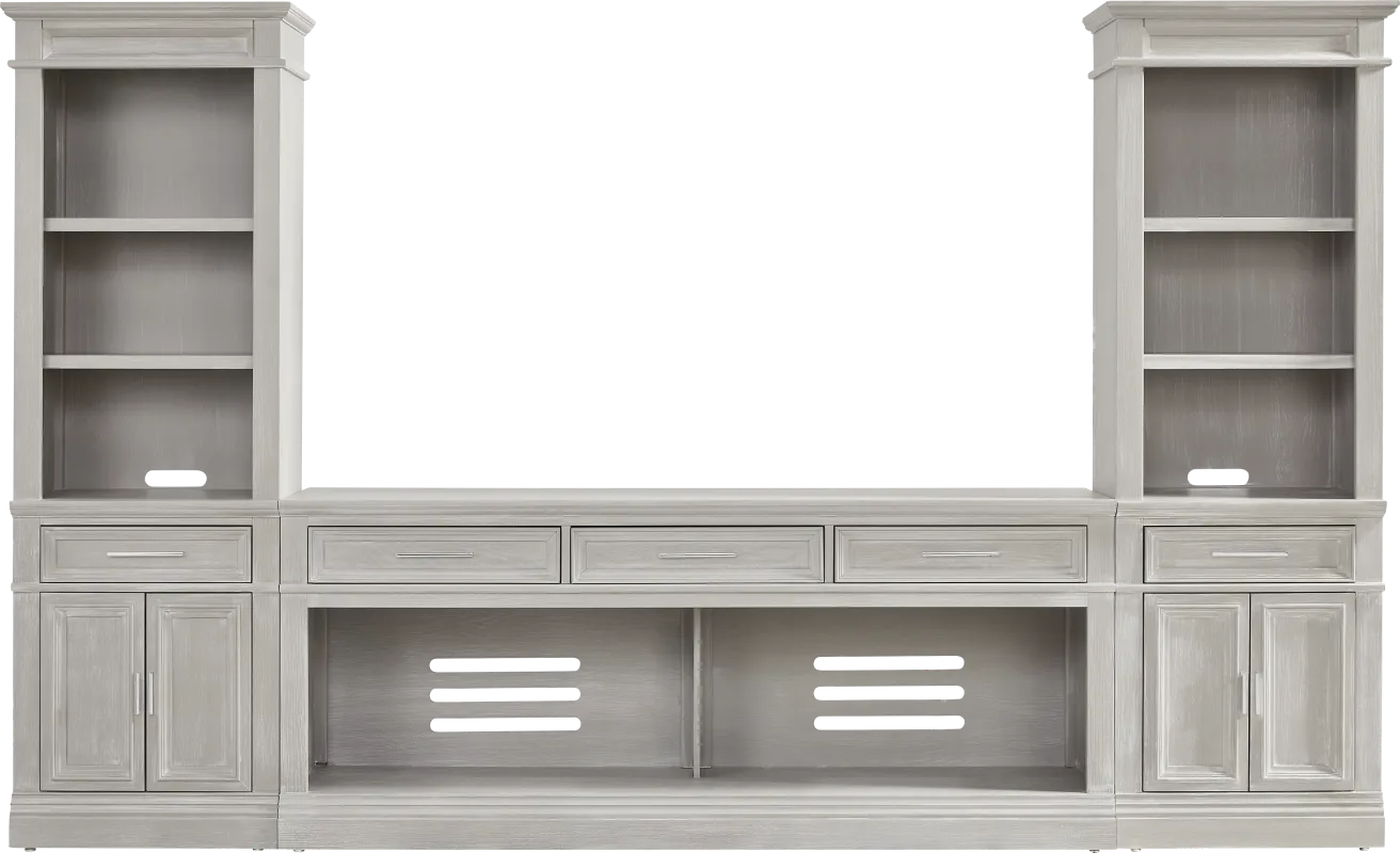Stephenson Light Gray 3 Pc Wall Unit with 78 in. Console