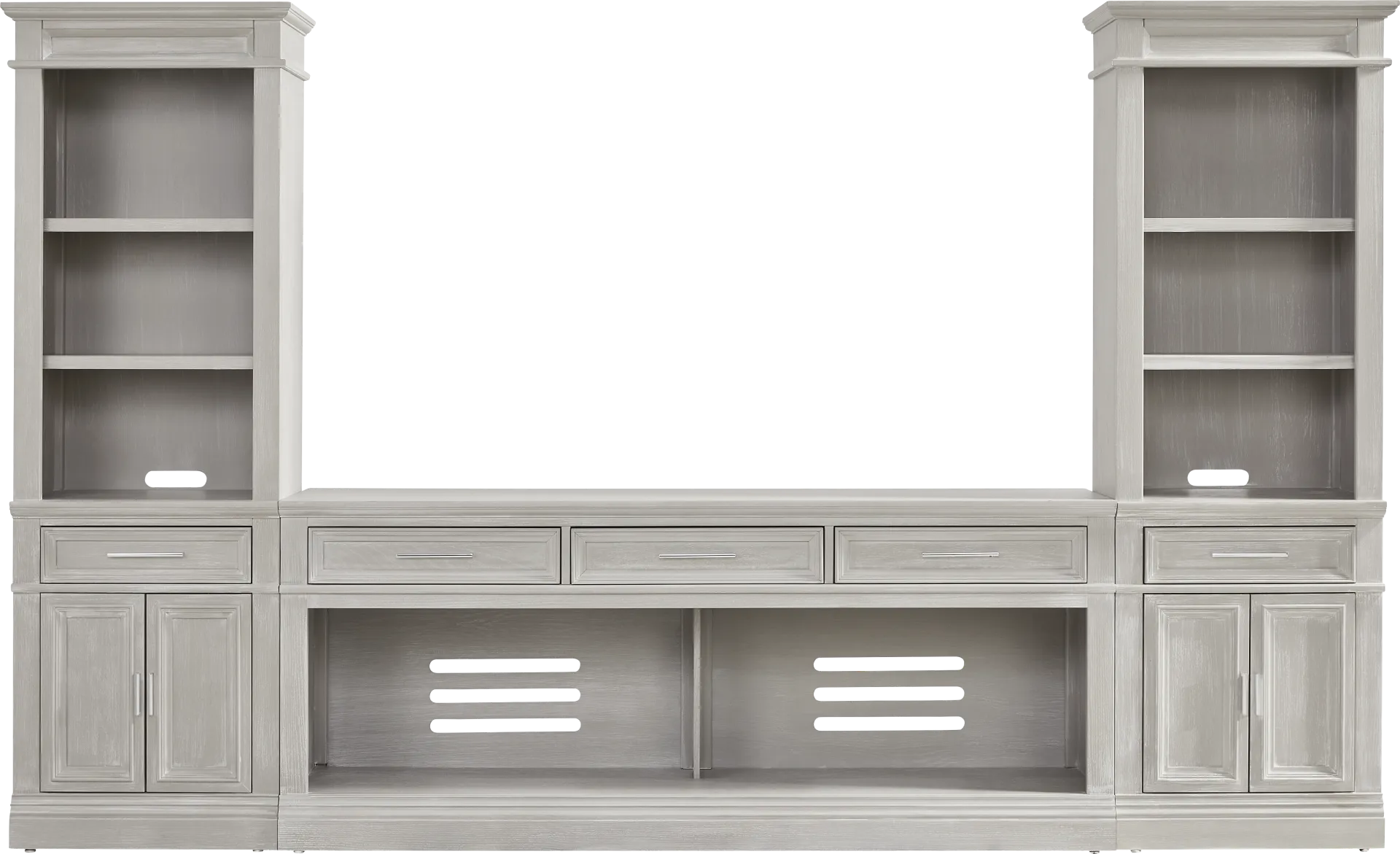 Stephenson Light Gray 3 Pc Wall Unit with 78 in. Console - Image 1