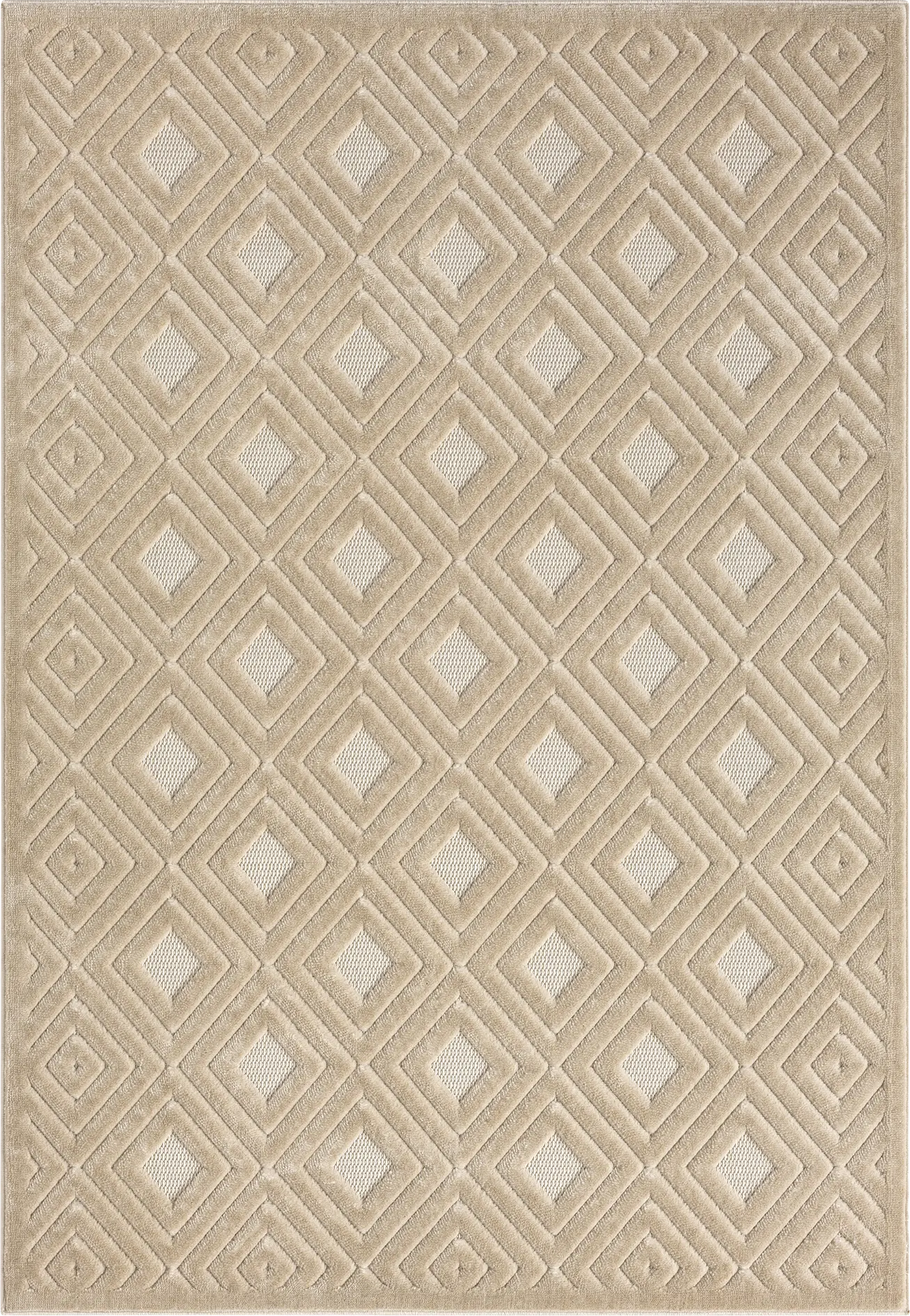 Chivons Beige 5' x 7' Indoor,Outdoor Rug