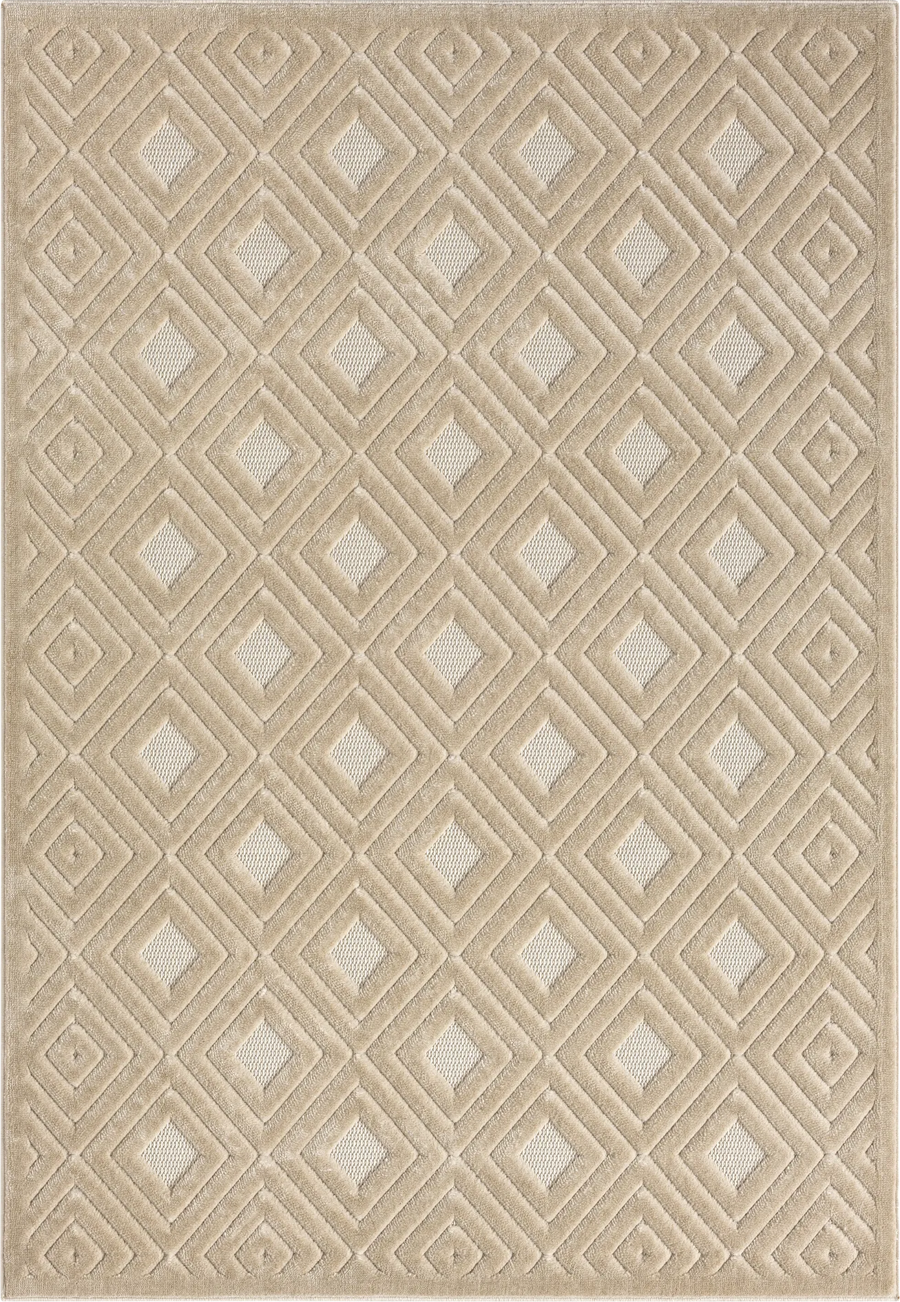 Chivons Beige 5' x 7' Indoor,Outdoor Rug - Image 1