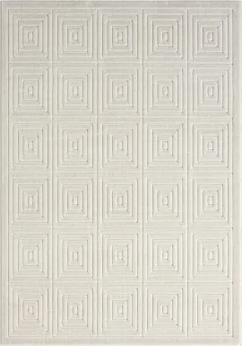 Abbour Ivory 7'10 x 9'10 Indoor,Outdoor Rug
