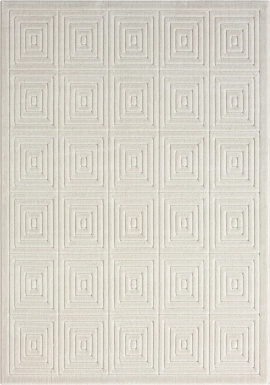 Abbour Ivory 7'10 x 9'10 Indoor,Outdoor Rug