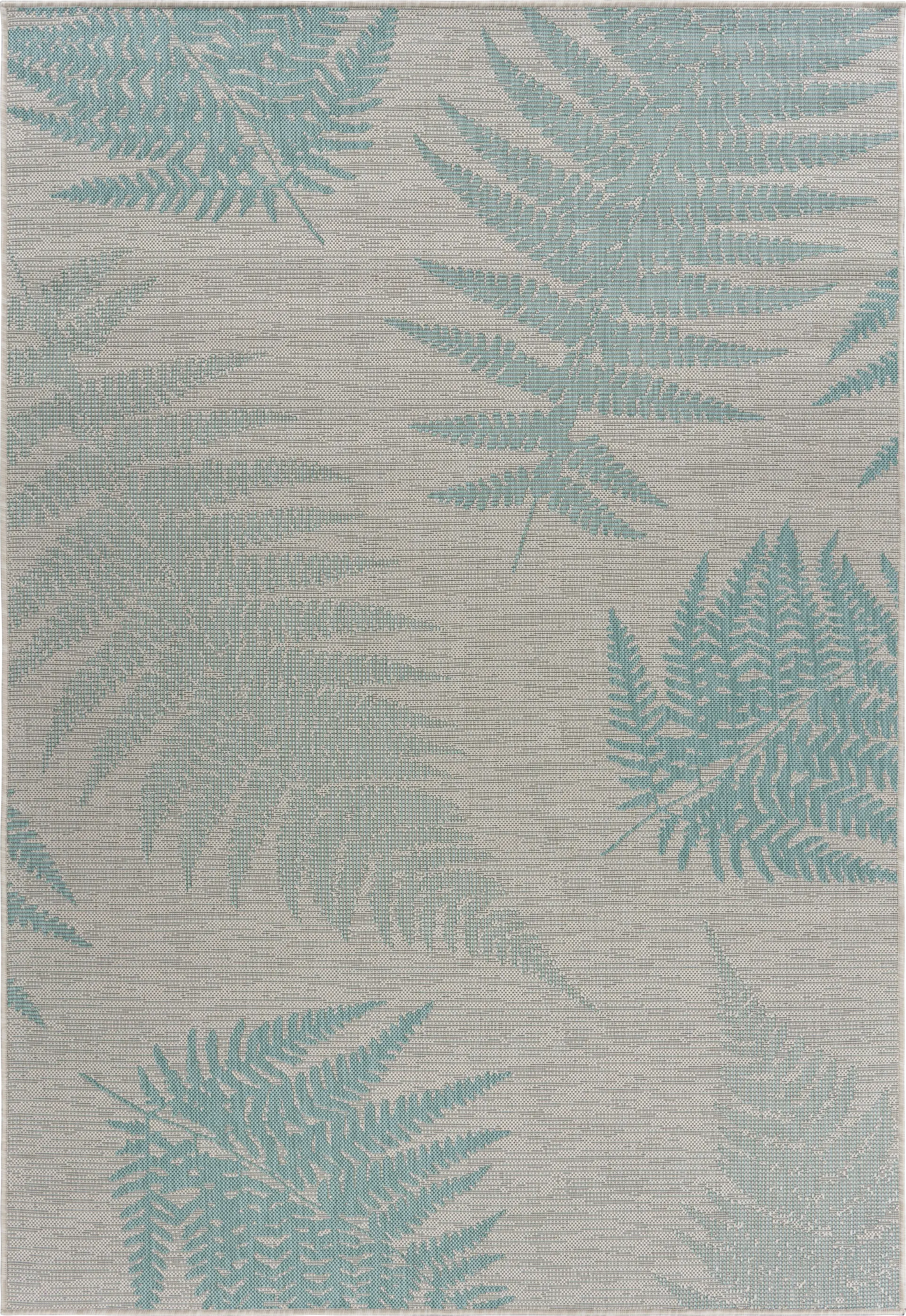 Burswin Teal,Cream 7'10 x 9'10 Indoor,Outdoor Rug