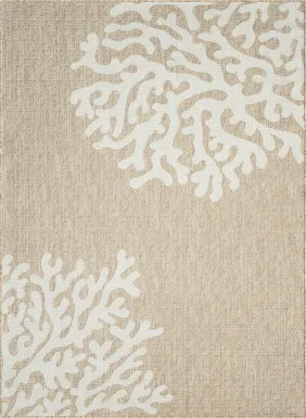 Twilree II Beige 6'6 x 9' Indoor,Outdoor Rug