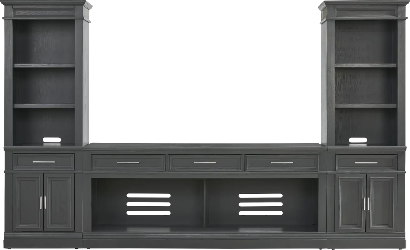 Stephenson Dark Gray 3 Pc Wall Unit with 78 in. Console