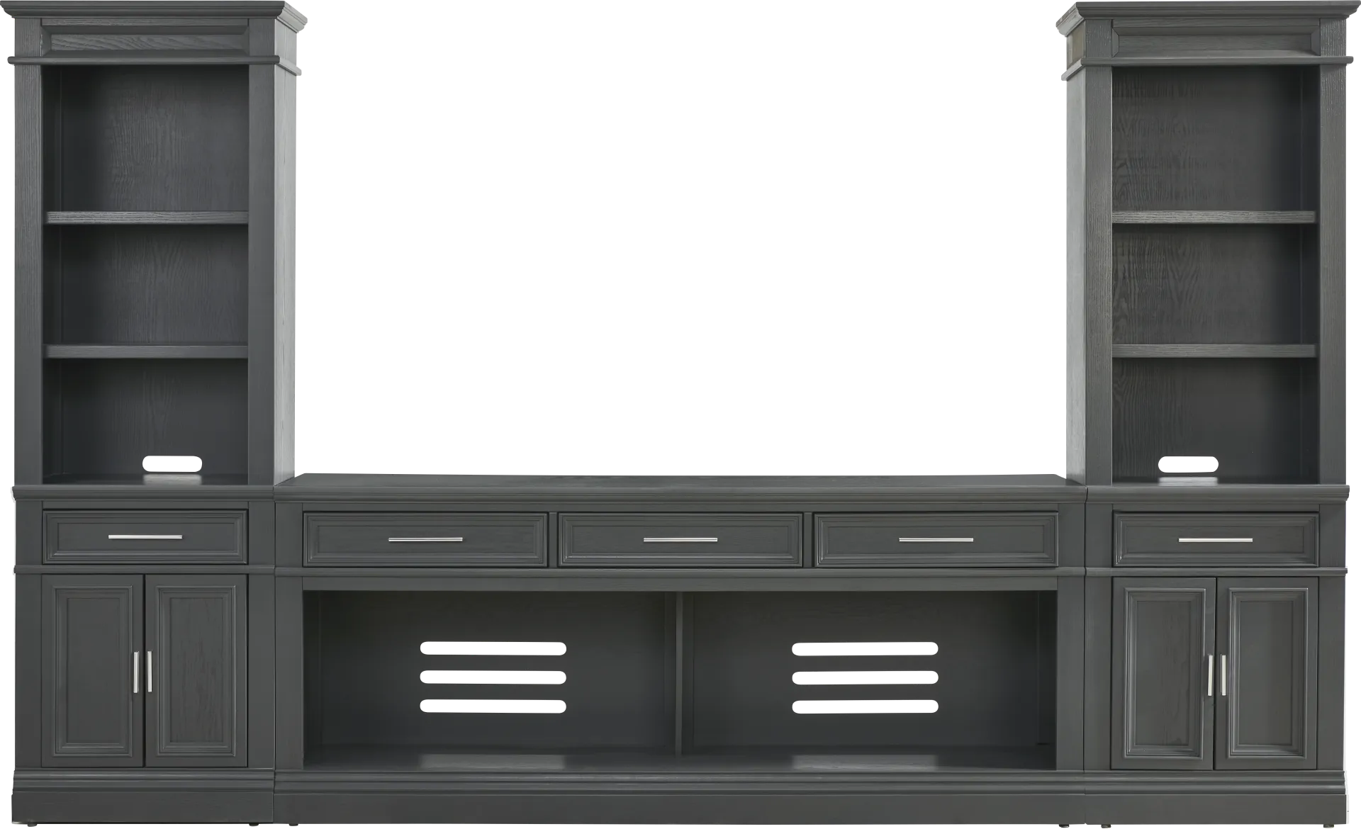 Stephenson Dark Gray 3 Pc Wall Unit with 78 in. Console - Image 1