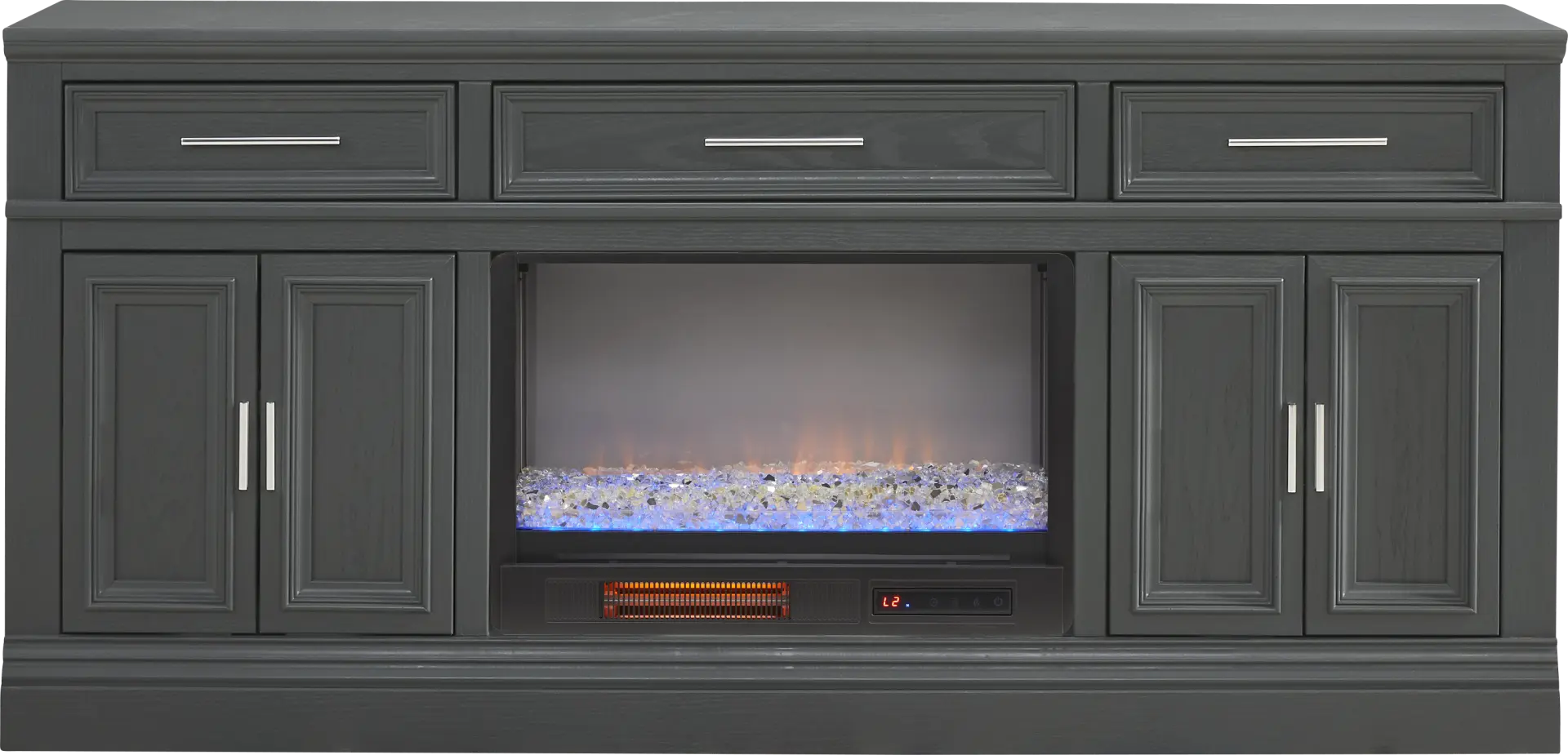Stephenson Dark Gray 70" Console with Electric Fireplace