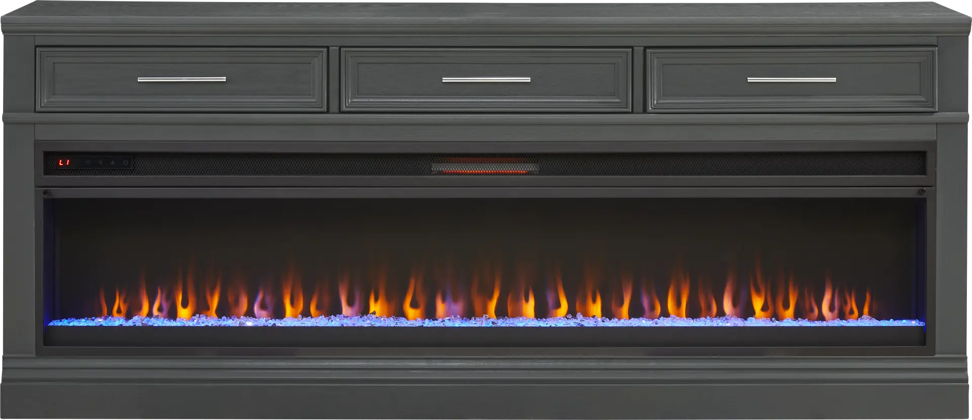 Stephenson Dark Gray 78" Console with Electric Fireplace