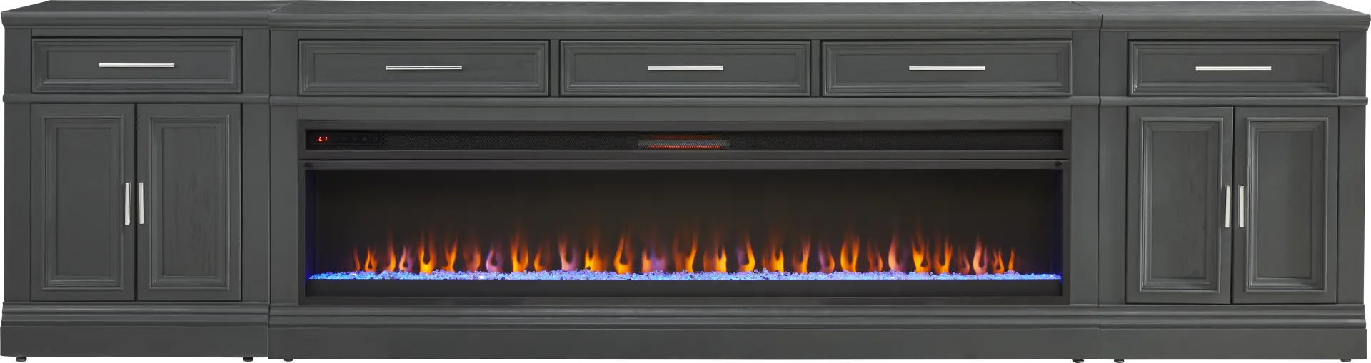 Stephenson Dark Gray 4 Pc Console with Electric Fireplace