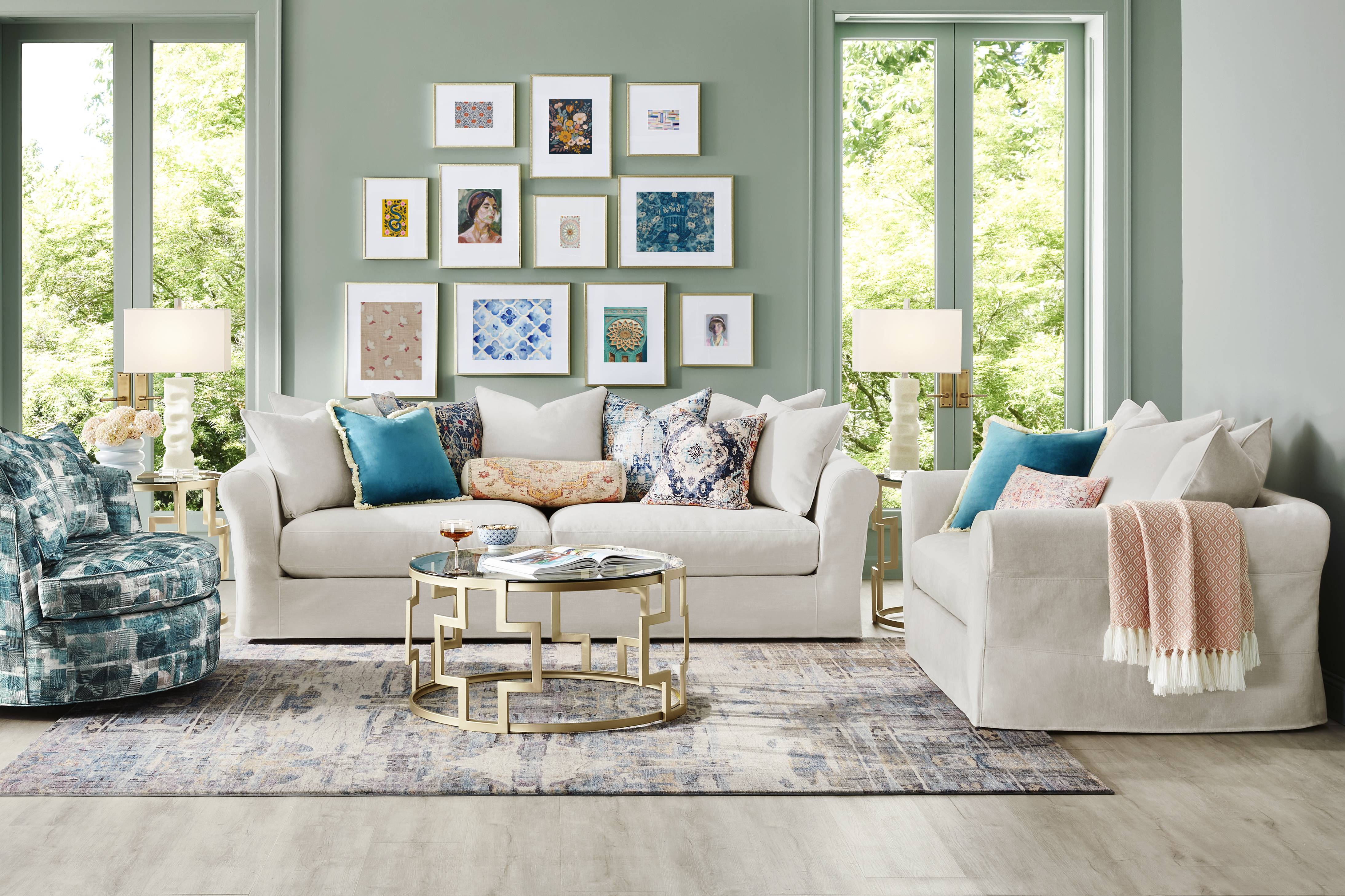 Essex Lane Ivory Slipcover 2 Pc Living Room - Thumbnail - Image 1