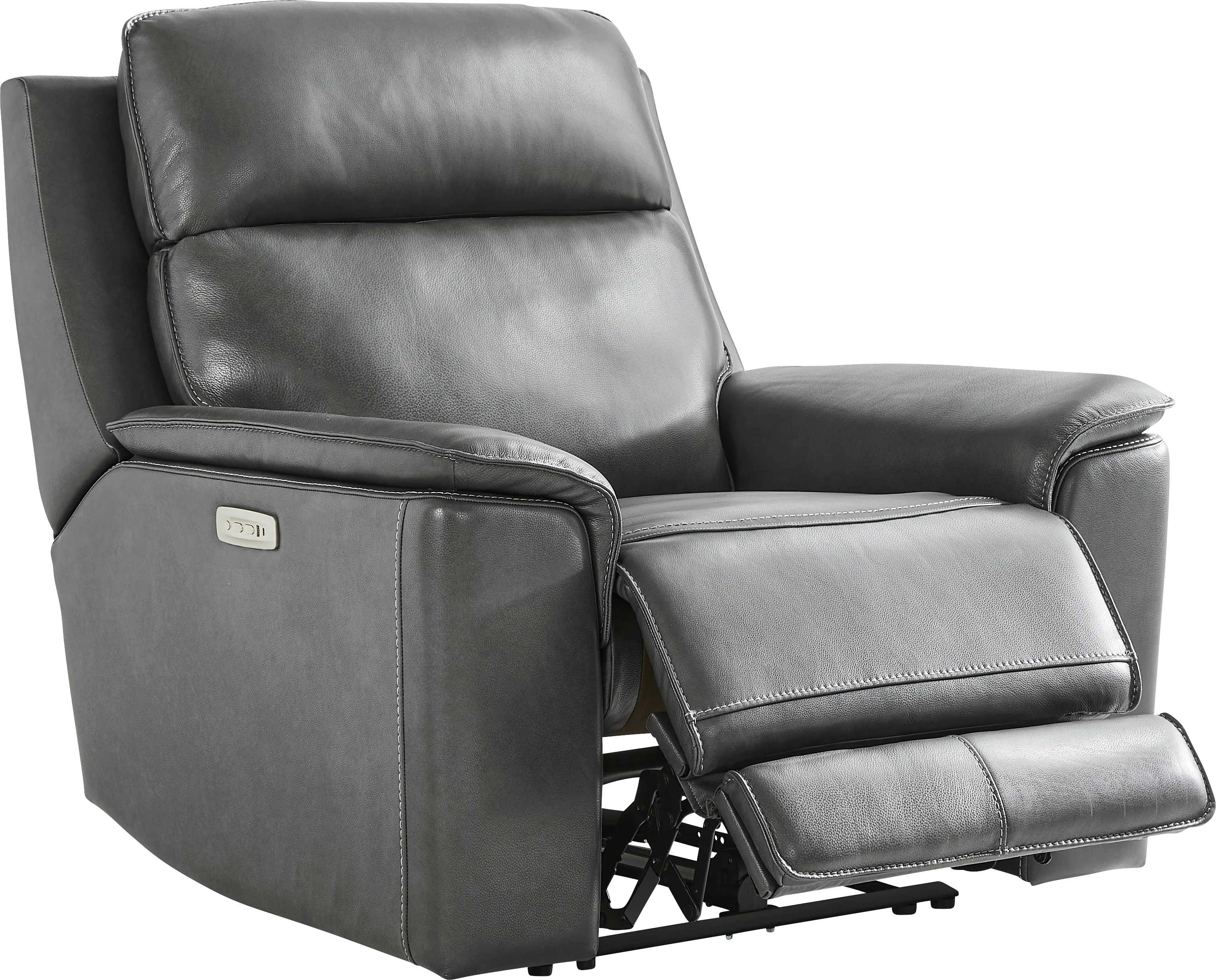 Magellan Smoke Leather Dual Power Recliner - Thumbnail - Image 1
