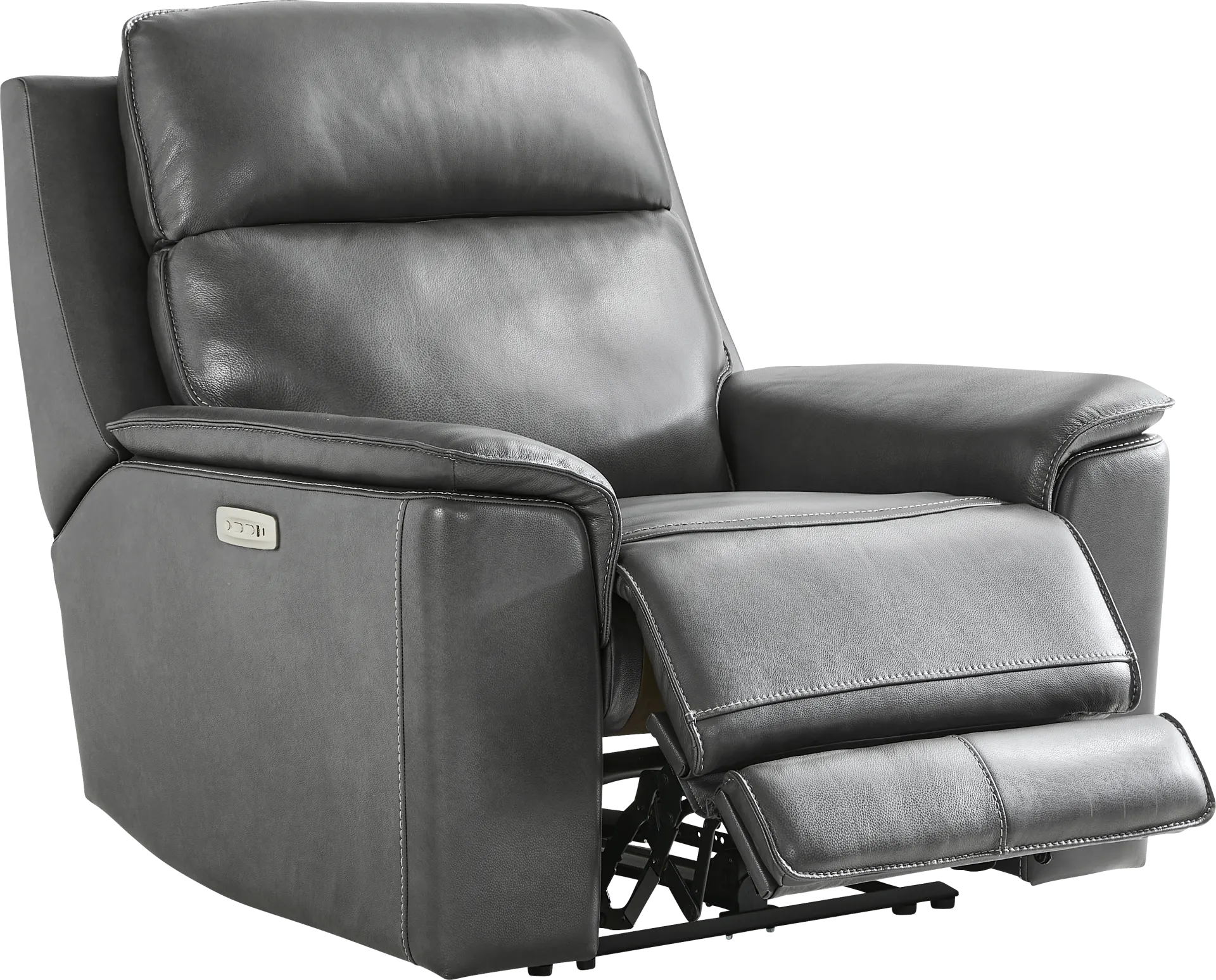 Magellan Smoke Leather Dual Power Recliner - Image 1