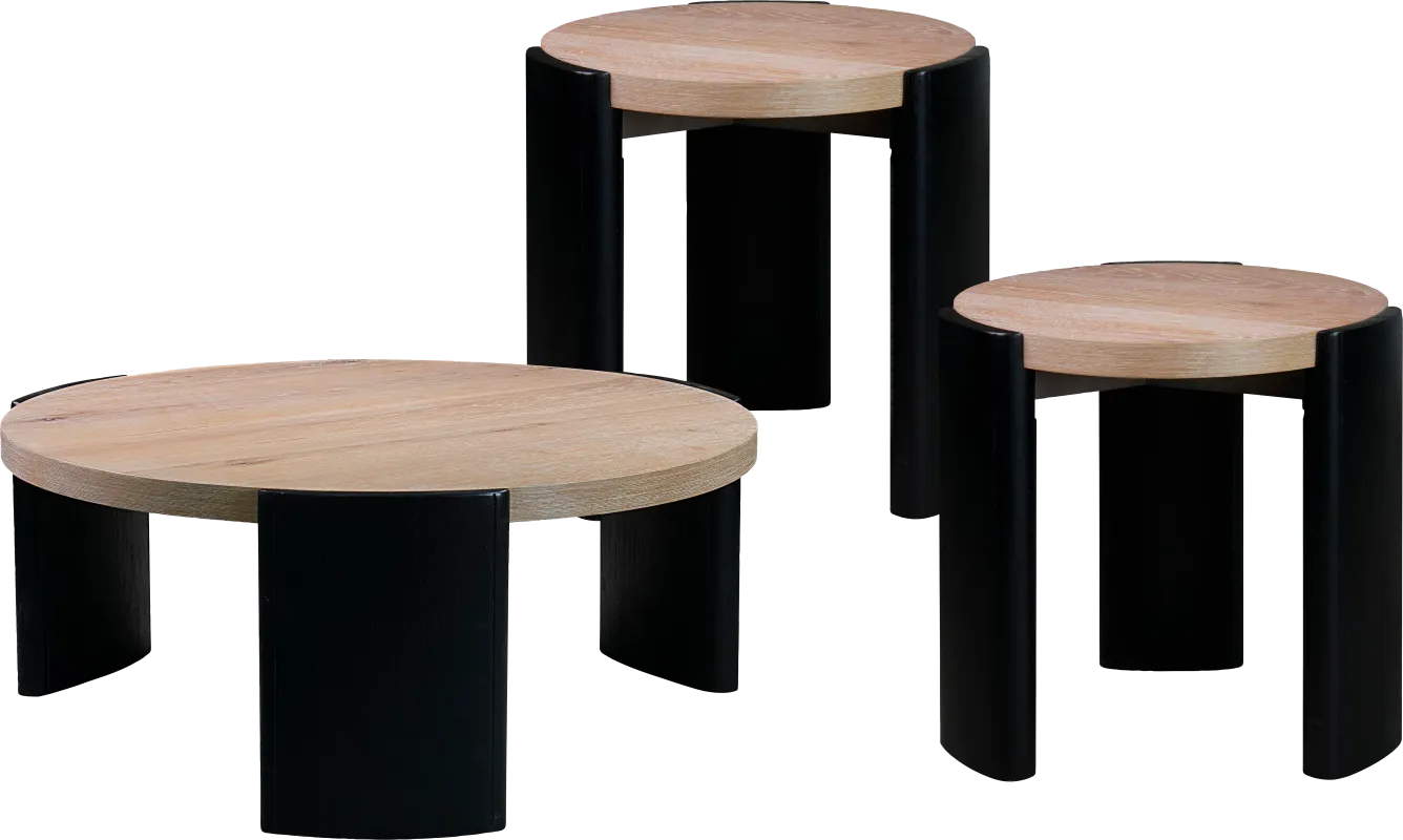 Montelius Black 3 Pc Table Set