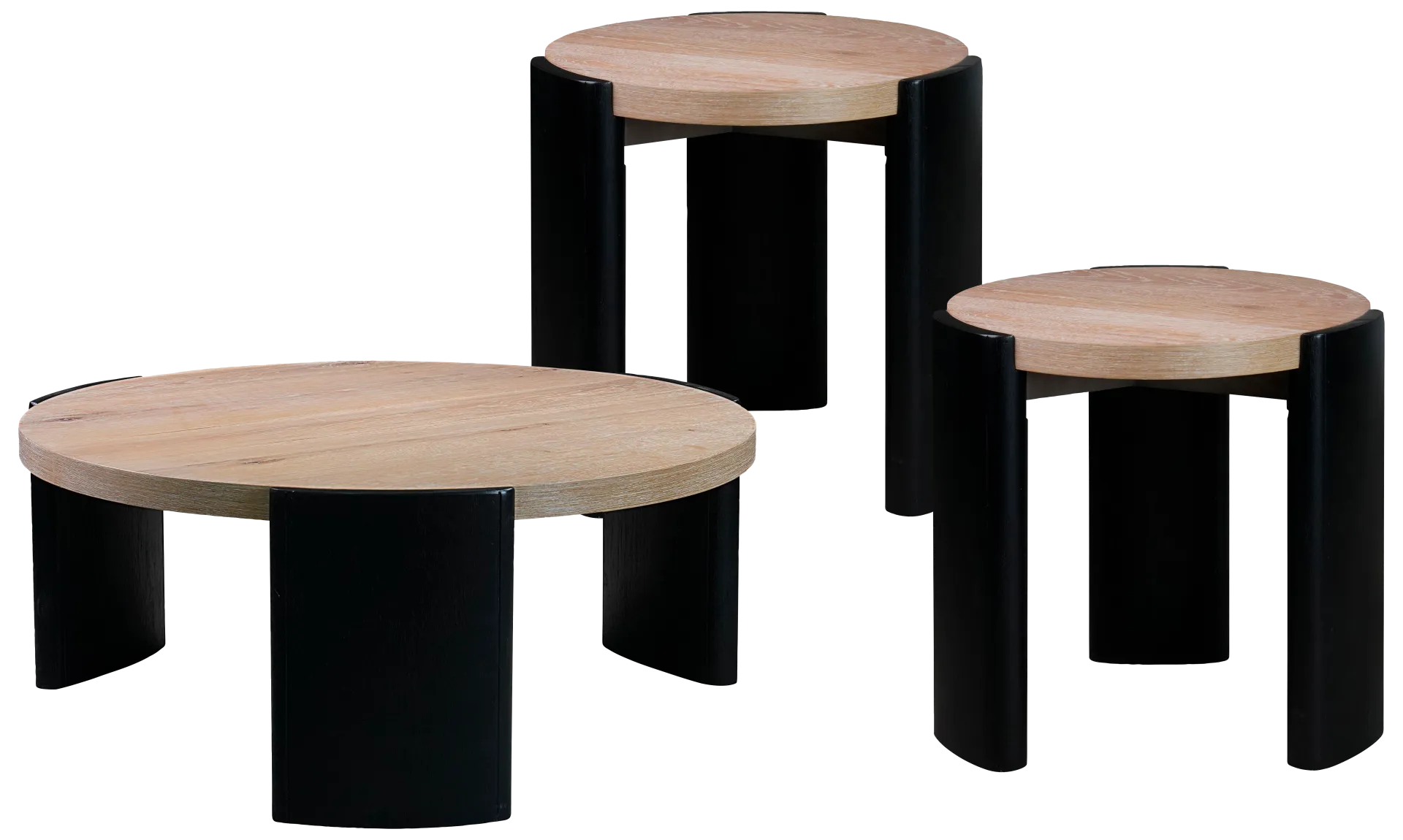 black 3 pc table set