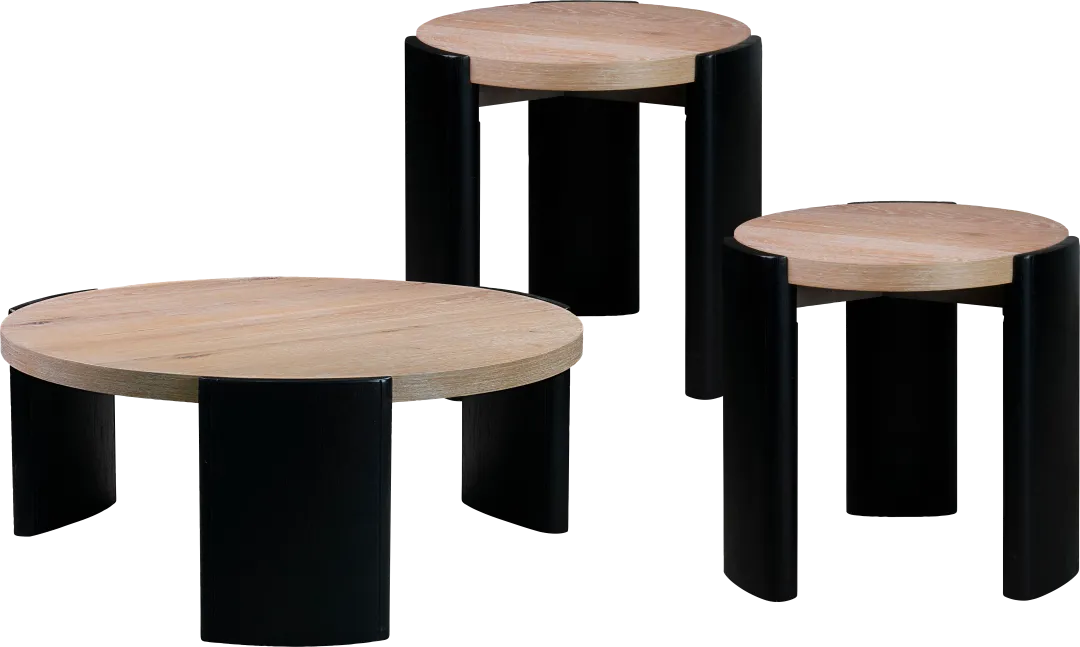 Montelius Black 3 Pc Table Set