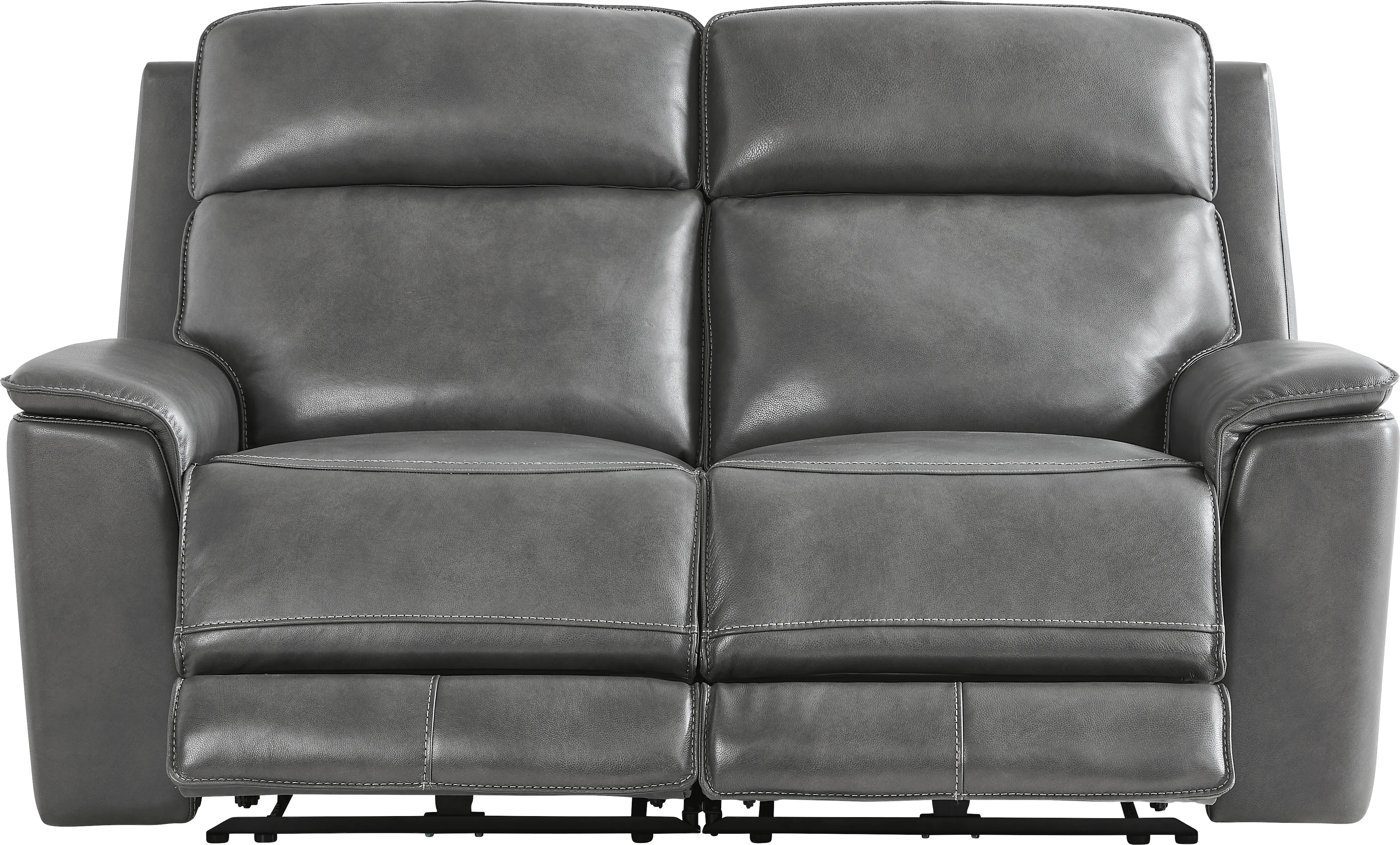 Magellan Smoke Leather Dual Power Reclining Loveseat - Thumbnail - Image 1