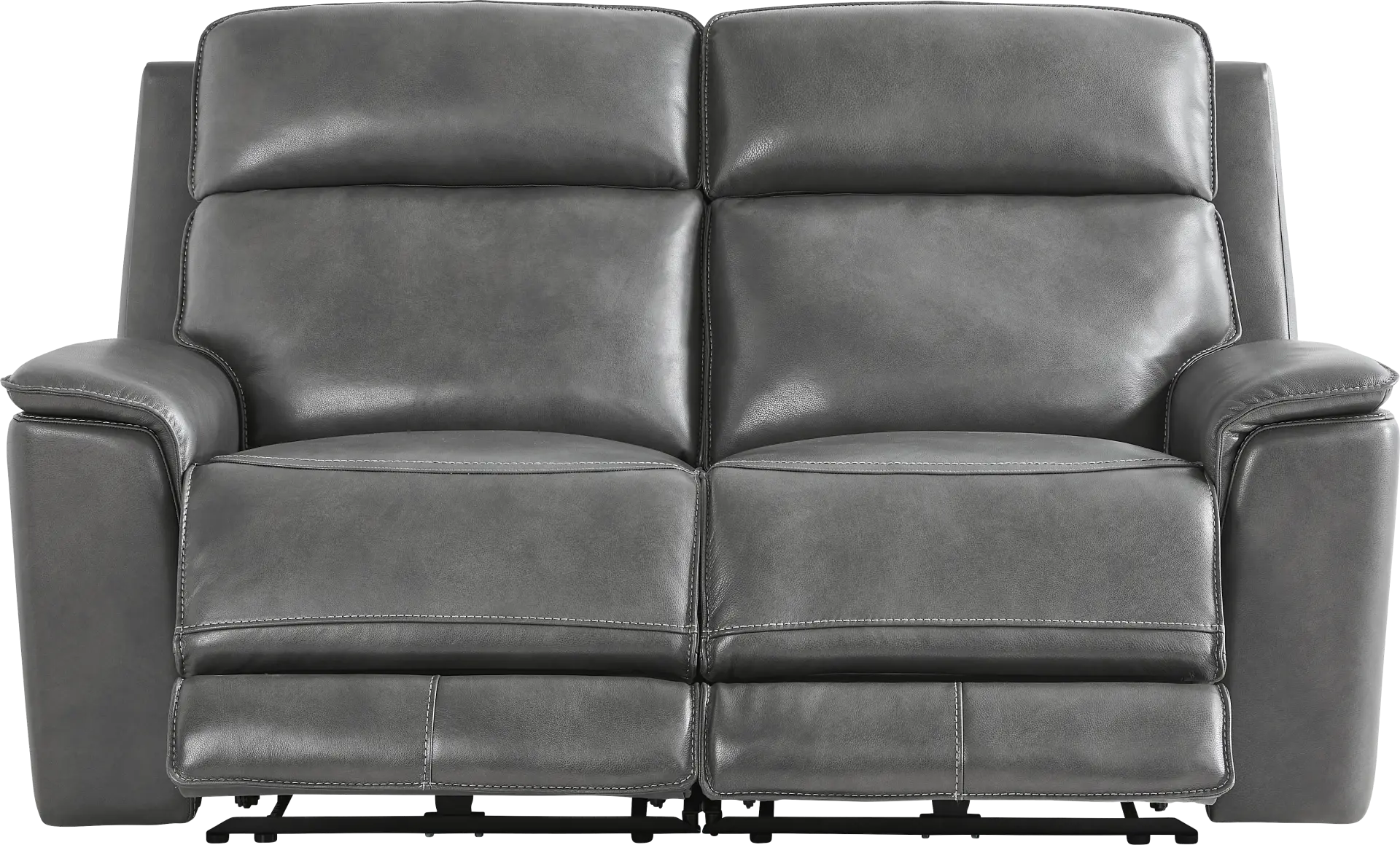 Magellan Smoke Leather Dual Power Reclining Loveseat