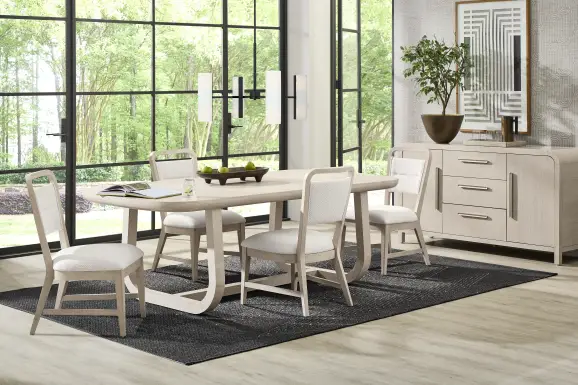 Canyon Light Gray 5 Pc Dining Room with Upholstered Chairs