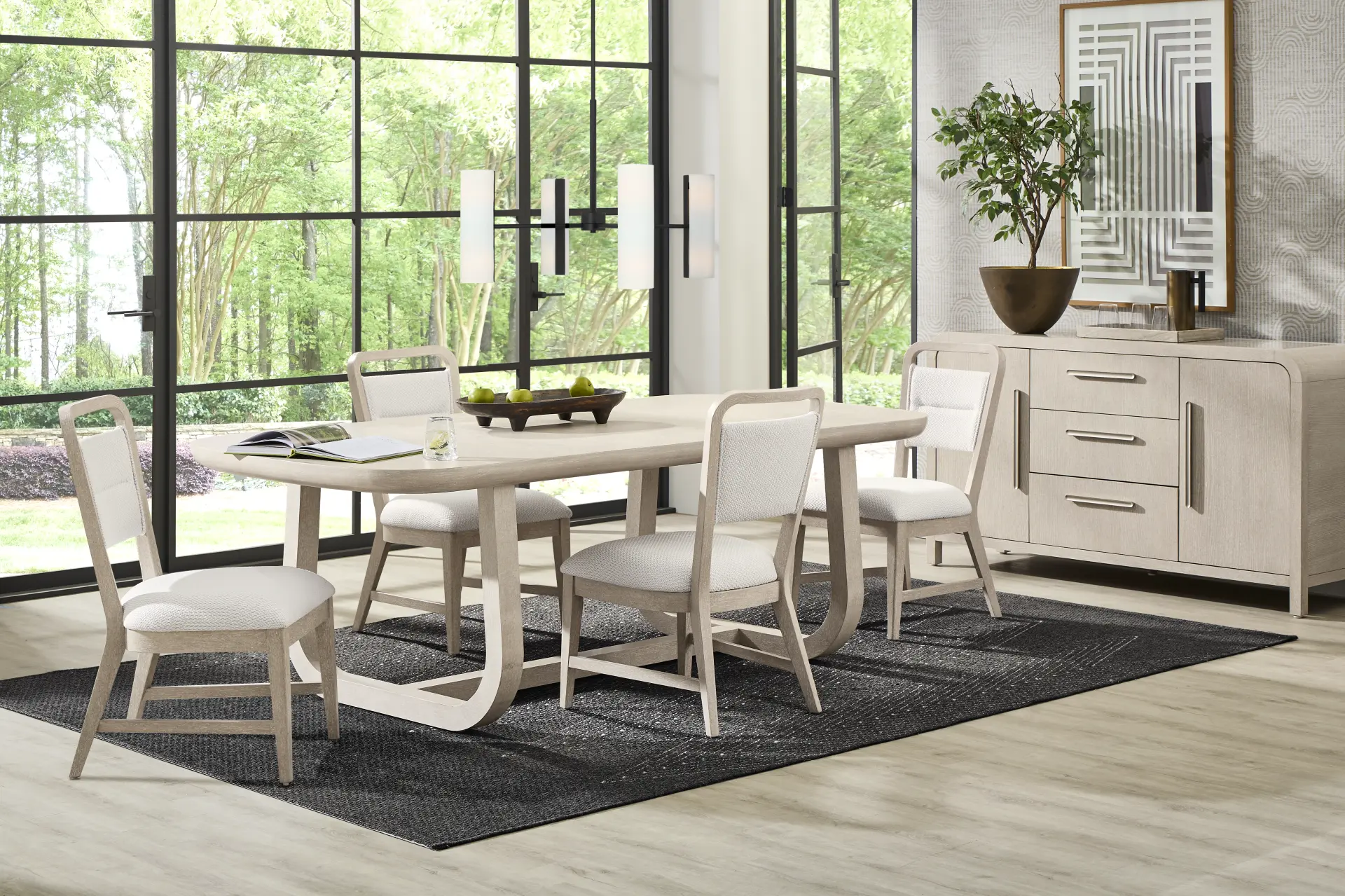 Canyon Light Gray 5 Pc Dining Room with Upholstered Chairs